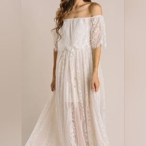 Alessia Lace Off The Shoulder Maxi Dress